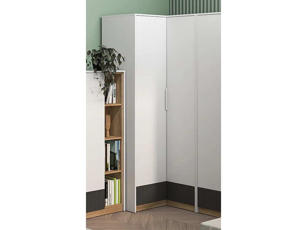 KLEIDERSCHRANK Torino Weiß / Eiche Castello / Graphit 96 / 96 / 196cm