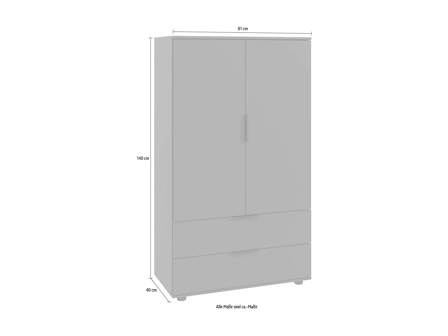 WÄSCHESCHRANK Easy Plus graphit 81 / 40 / 140cm