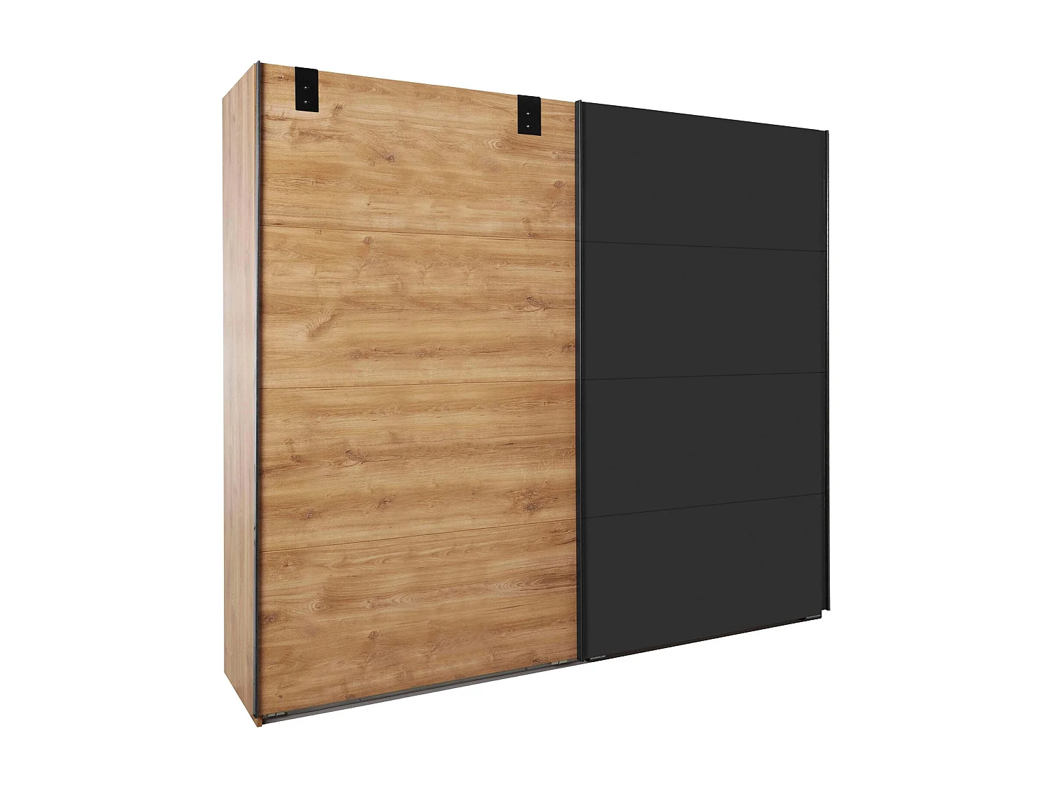 SCHWEBETÜRENSCHRANK Malmö Plankeneiche / Graphit 225 / 65 / 210cm