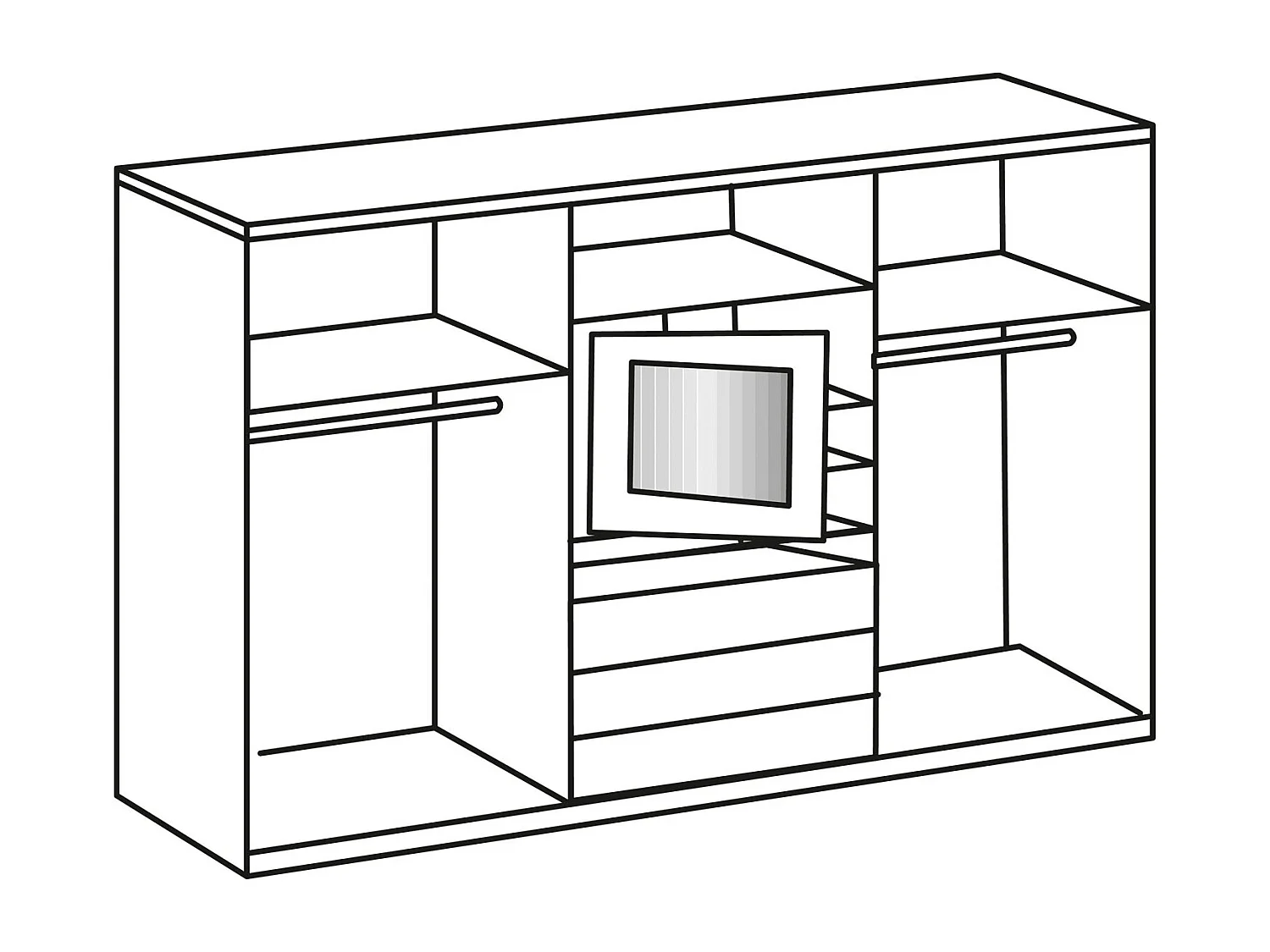 SCHWEBETÜRENSCHRANK Magie weiß 300 / 65 / 216cm