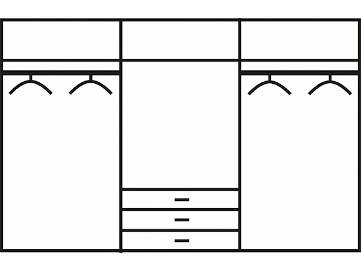 SCHWEBETÜRENSCHRANK Magie weiß 300 / 65 / 216cm