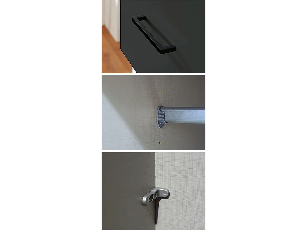 KLEIDERSCHRANK Lima weiß / graphit 225 / 58 / 208cm