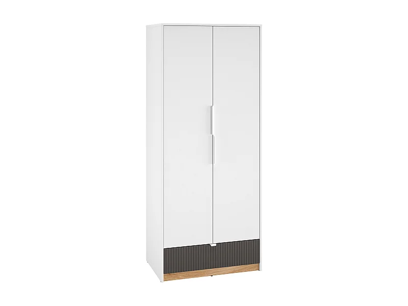 KLEIDERSCHRANK Torino Weiß / Eiche Castello / Graphit 82 / 53 / 196cm