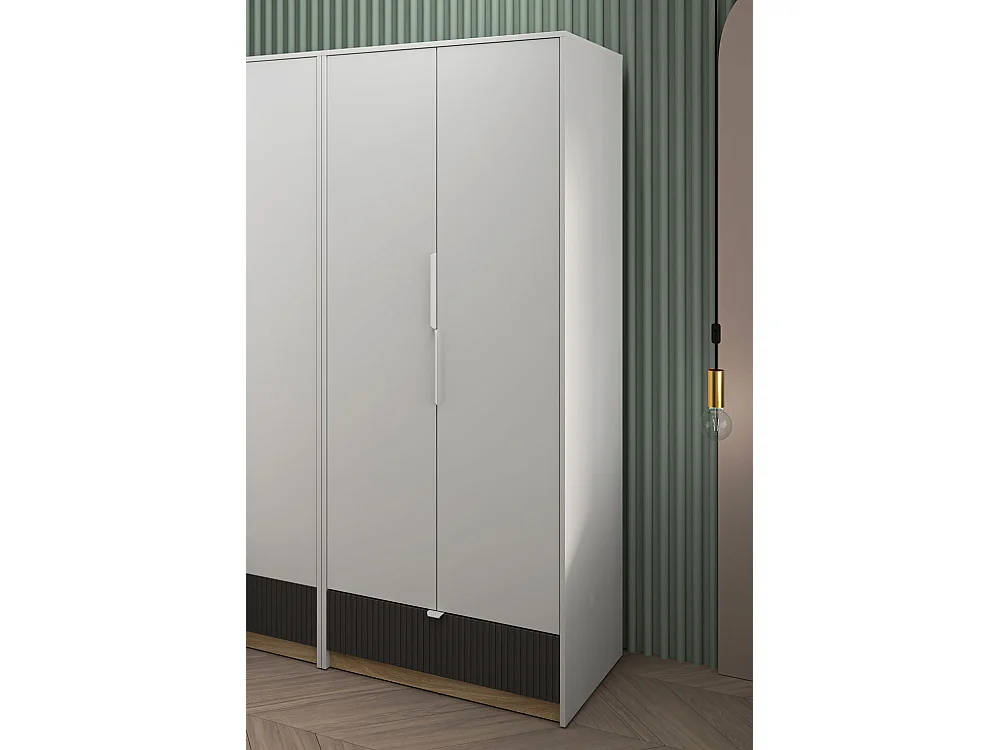 KLEIDERSCHRANK Torino Weiß / Eiche Castello / Graphit 82 / 53 / 196cm