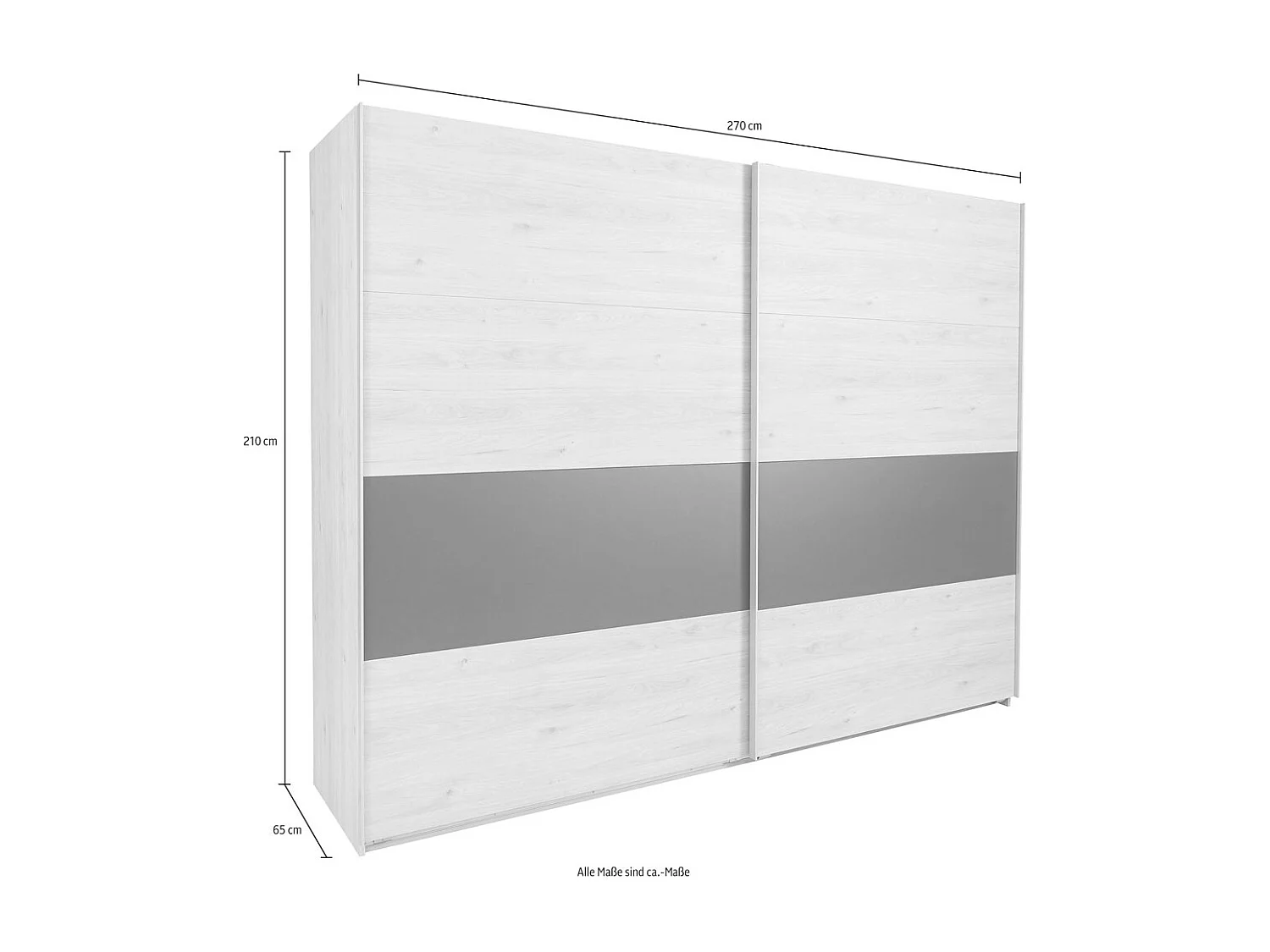 SCHWEBETÜRENSCHRANK Angie Hickory Oak / graphit 270 / 65 / 210cm