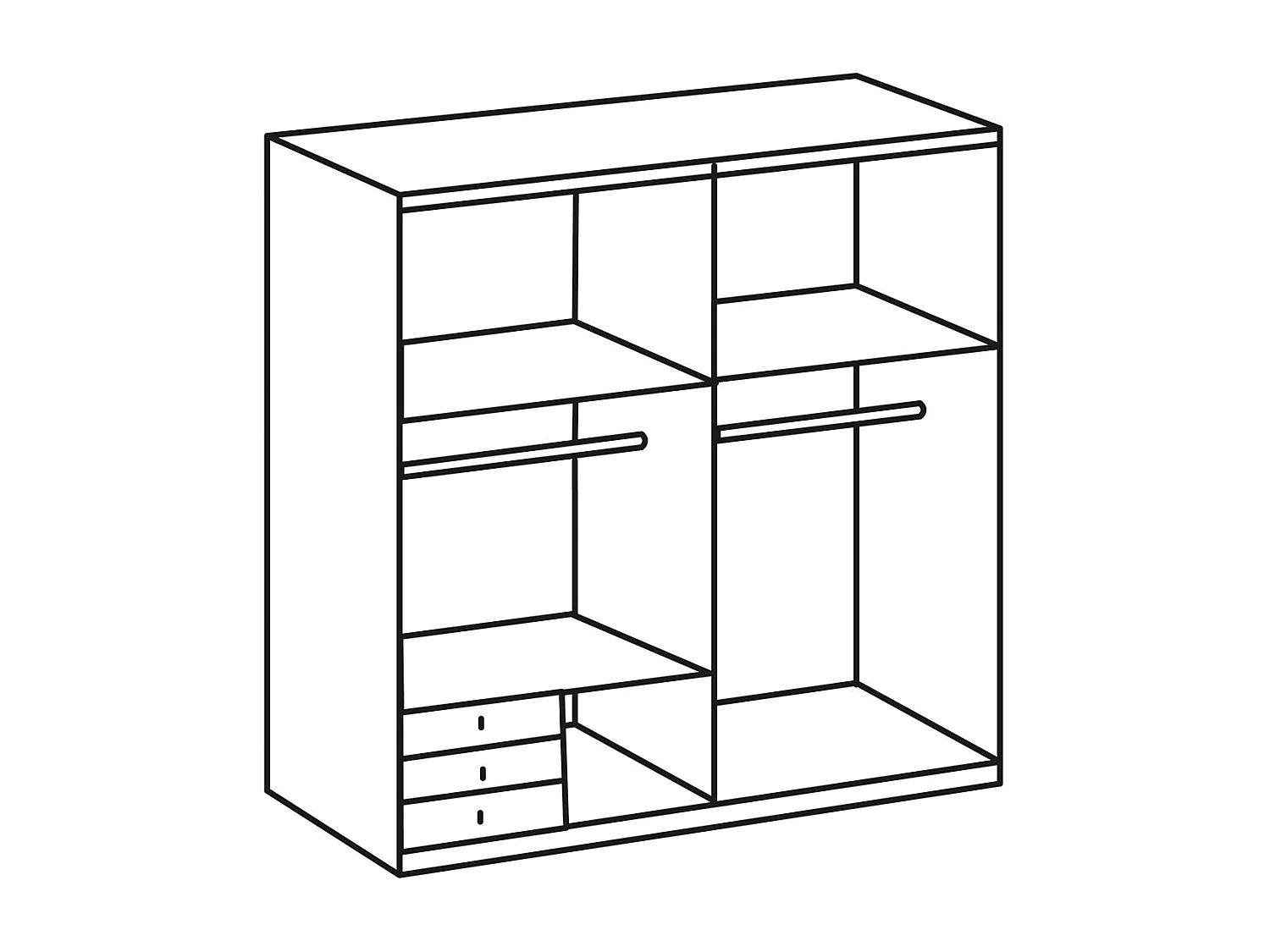 SCHWEBETÜRENSCHRANK Level Plankeneiche 200 / 65 /216cm