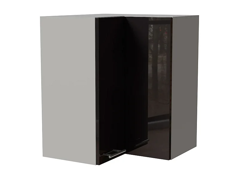 ECKHÄNGESCHRANK Essen W12/60 Schwarz Hochglanz / Grau Matt 60 / 60 / 72cm