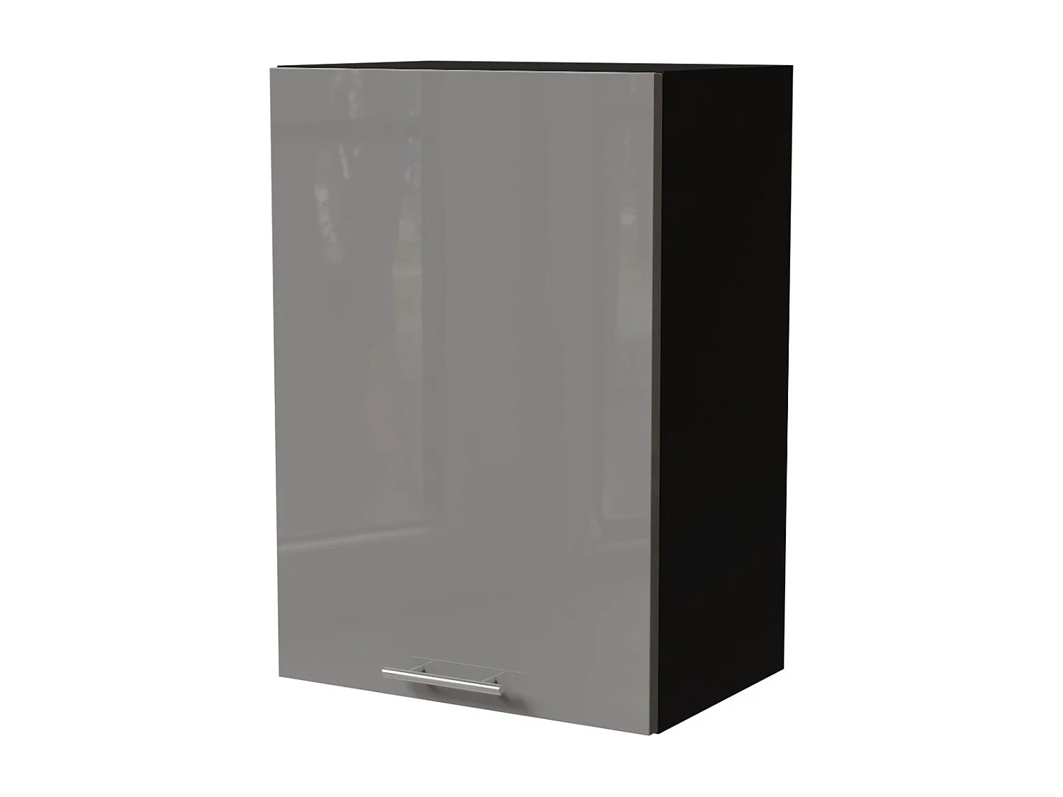 KÜCHENHÄNGESCHRANK Essen W2/50 Grau Hochglanz / Schwarz Matt 50 / 32,5 / 72cm