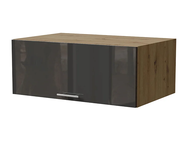 AUFSATZSCHRANK Essen W6B/90 Graphit Hochglanz / Eiche Artisan Matt 90 / 59 / 36cm