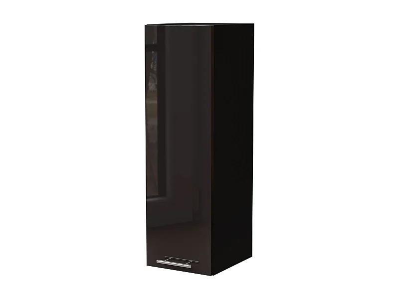 KÜCHENHÄNGESCHRANK W4/30 Essen Schwarz Hochglanz / Schwarz Matt 30 / 32,5 / 96cm