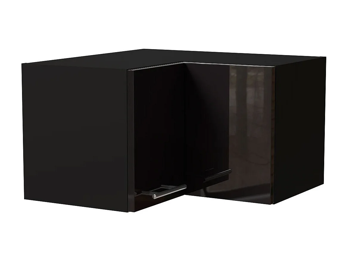 ECKHÄNGESCHRANK Essen W12/60/36 Schwarz Hochglanz / Schwarz Matt 60 / 60 / 36cm
