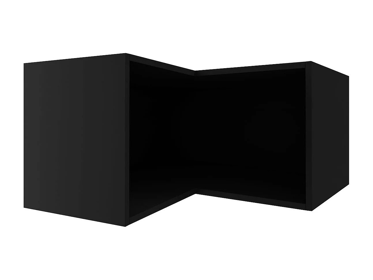 ECKHÄNGESCHRANK Essen W12/60/36 Schwarz Hochglanz / Schwarz Matt 60 / 60 / 36cm