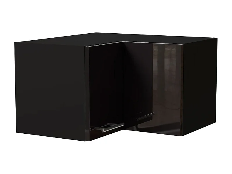 ECKHÄNGESCHRANK Essen W12/60/36 Schwarz Hochglanz / Schwarz Matt 60 / 60 / 36cm