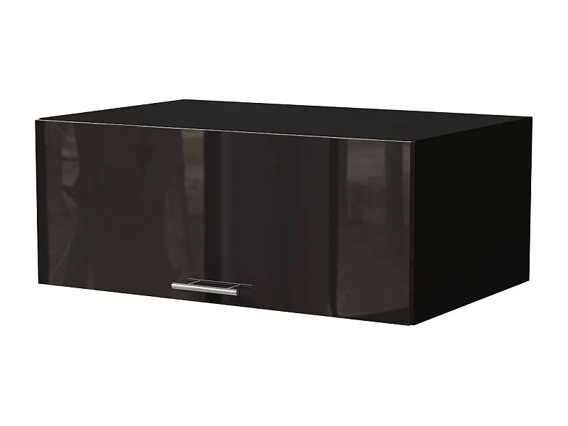 AUFSATZSCHRANK Essen W6B/90 Schwarz Hochglanz / Schwarz Matt 90 / 59 / 36cm