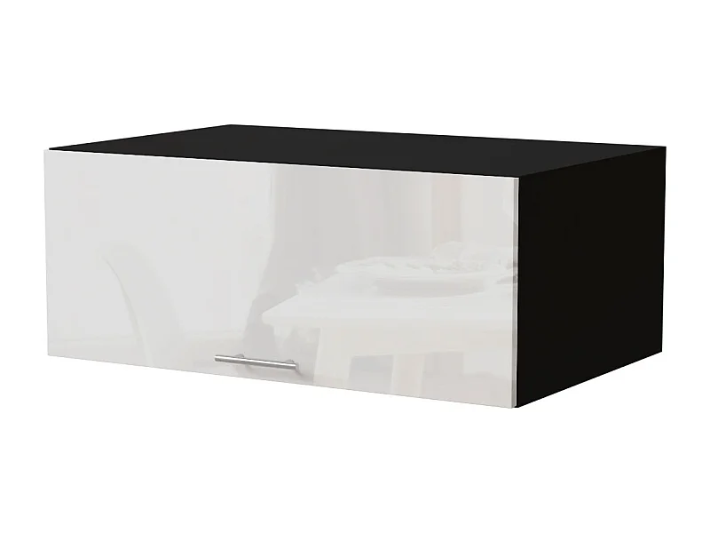 AUFSATZSCHRANK Essen W6B/90 Weiß Hochglanz / Schwarz Matt 90 / 59 / 36cm