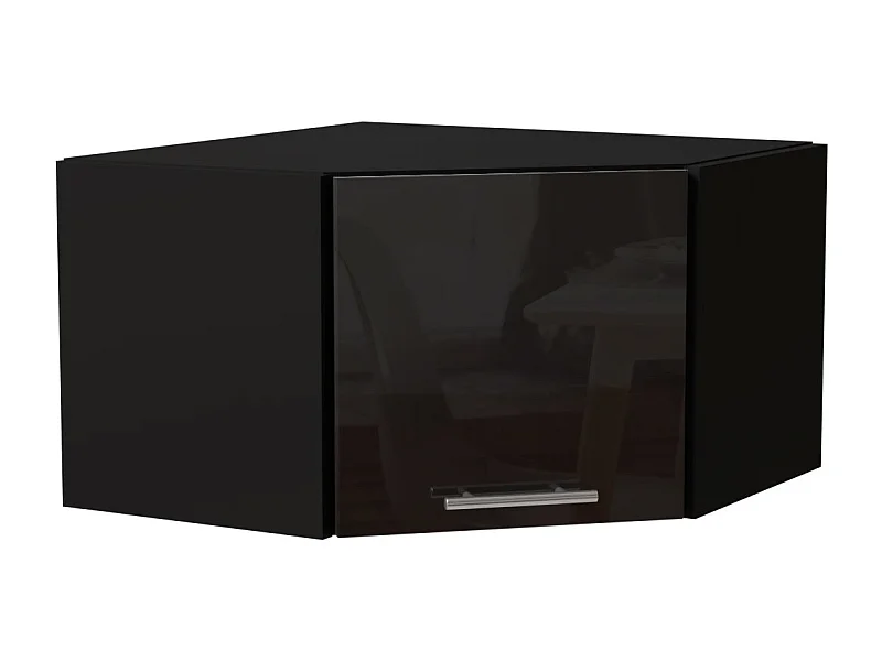ECKHÄNGESCHRANK Essen W10/60/36 Schwarz Hochglanz / Schwarz Matt 60 / 60 / 36cm