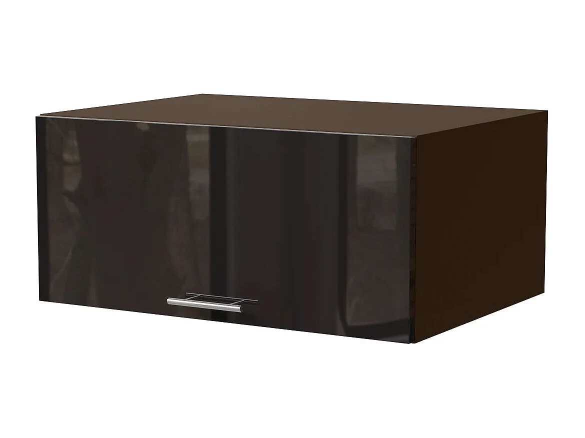 AUFSATZSCHRANK Essen W6B/80 Schwarz Hochglanz / Lava Matt 80 / 59 / 36cm