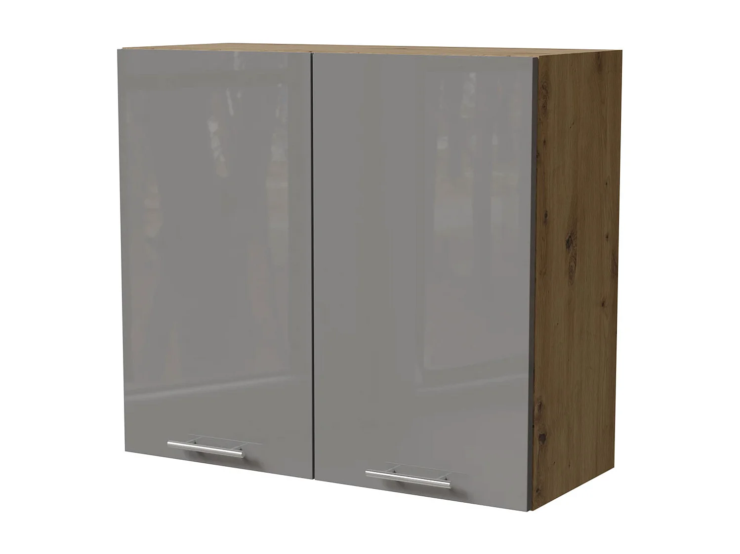 KÜCHENHÄNGESCHRANK Essen W3/80 Grau Hochglanz / Eiche Artisan Matt 80 / 32,5 / 72cm