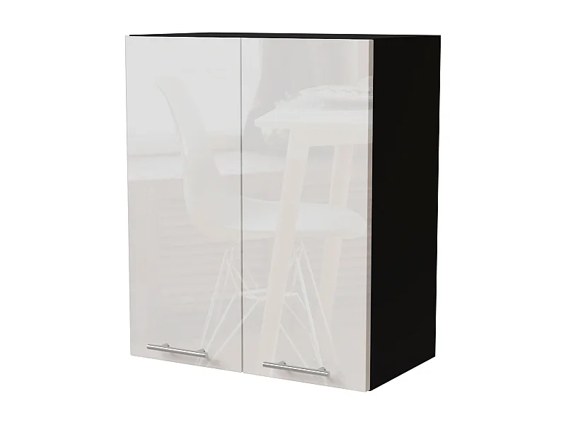 KÜCHENHÄNGESCHRANK Essen W3/60 Weiß Hochglanz / Schwarz Matt 60 / 32,5 / 72cm