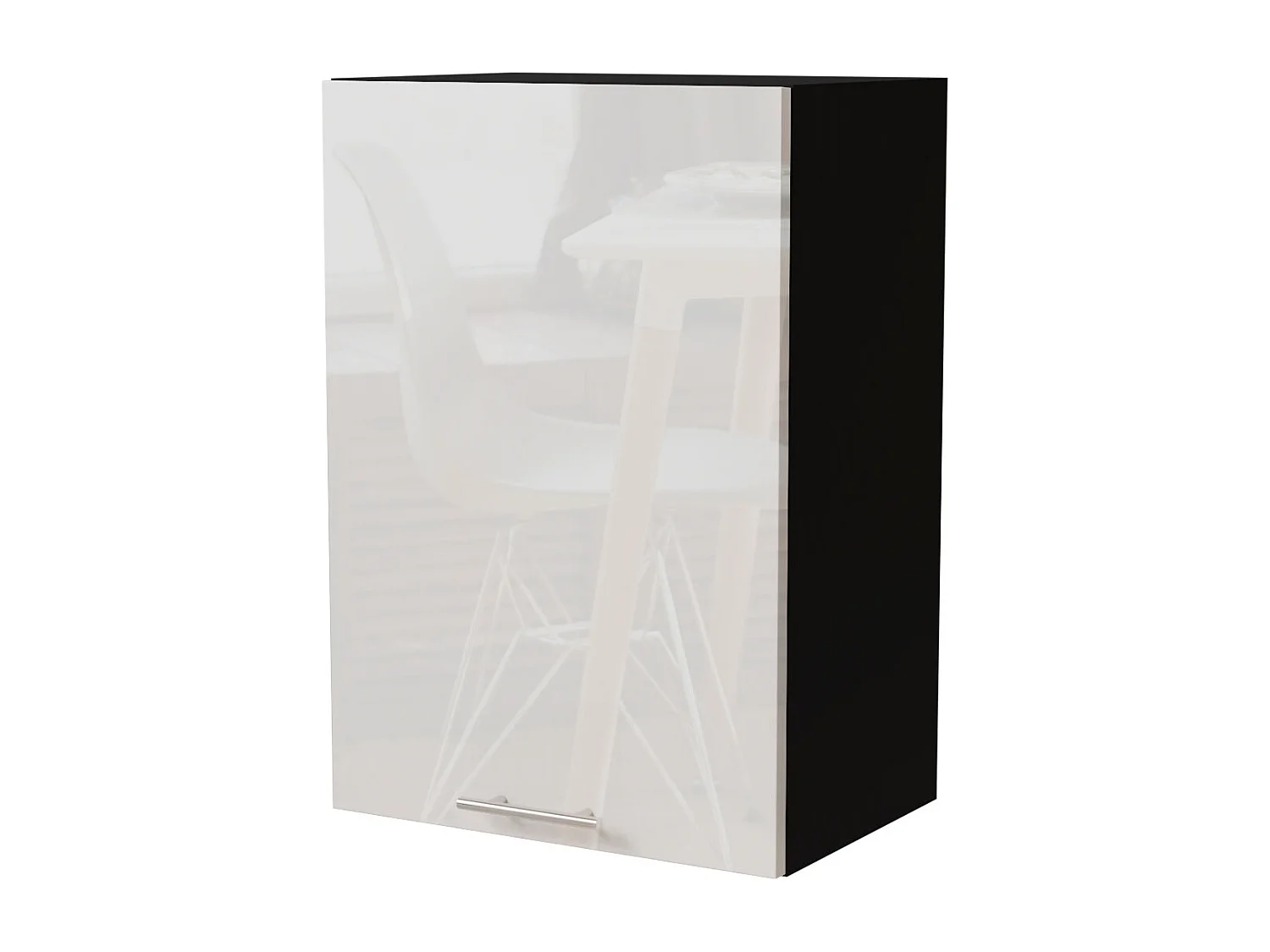 KÜCHENHÄNGESCHRANK Essen W2/50 Weiß Hochglanz / Schwarz Matt 50 / 32,5 / 72cm