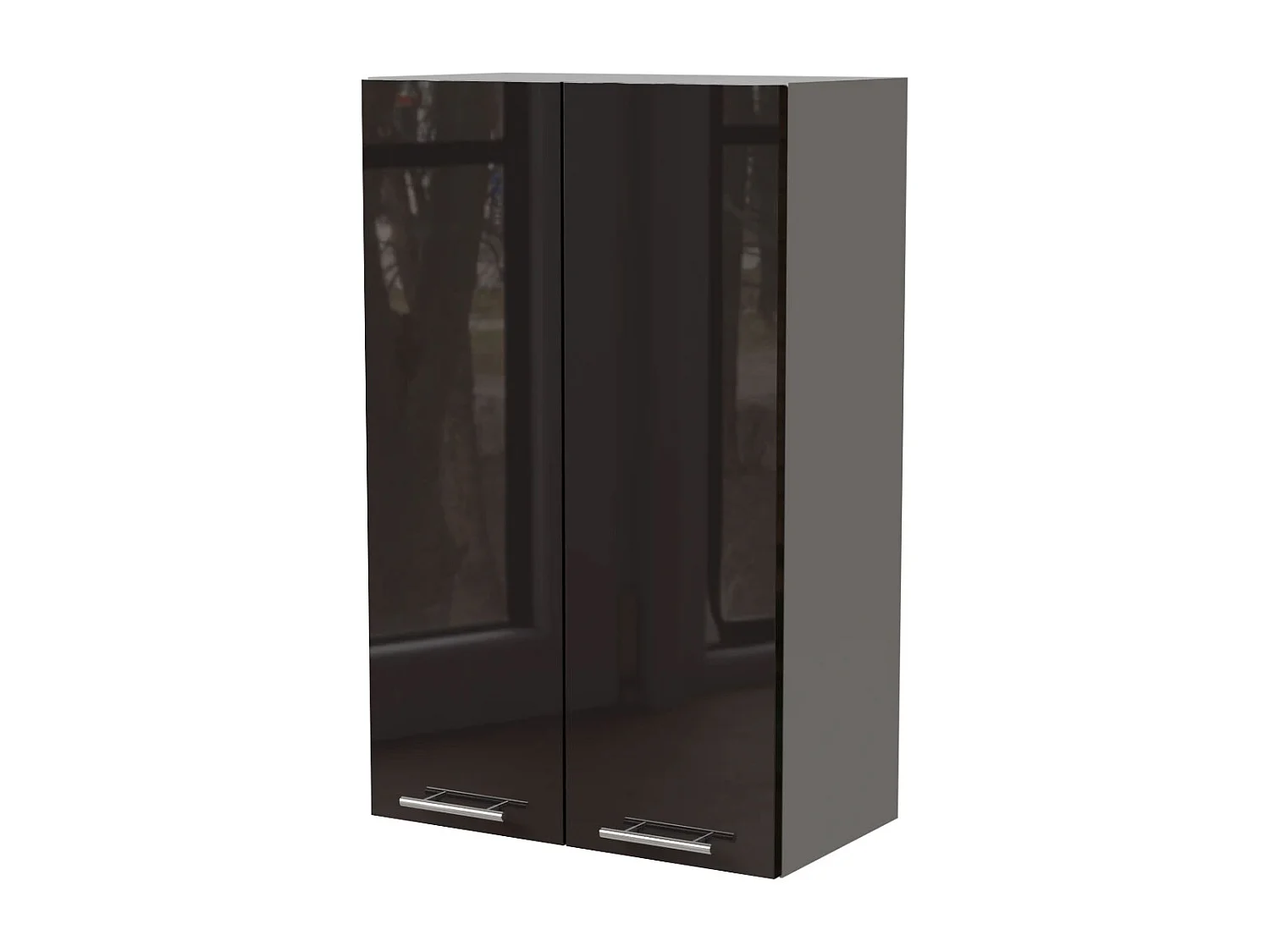 KÜCHENHÄNGESCHRANK Essen W4/60 Schwarz Hochglanz / Grau Matt 60 / 32,5 / 96cm