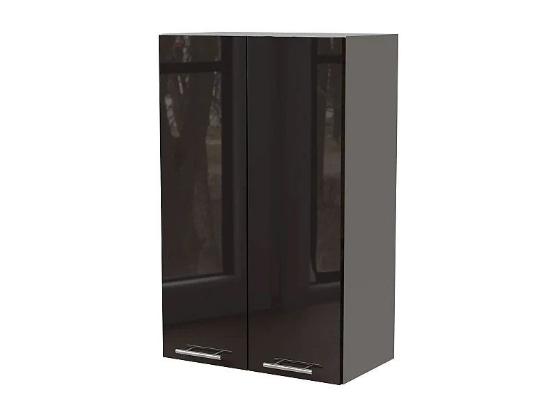 KÜCHENHÄNGESCHRANK Essen W4/60 Schwarz Hochglanz / Grau Matt 60 / 32,5 / 96cm