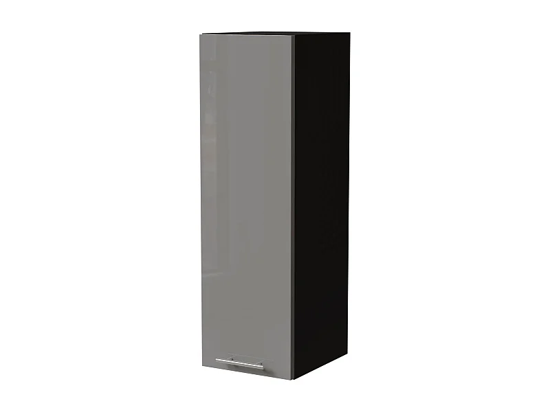 KÜCHENHÄNGESCHRANK W4/30 Essen Grau Hochglanz / Schwarz Matt 30 / 32,5 / 96cm