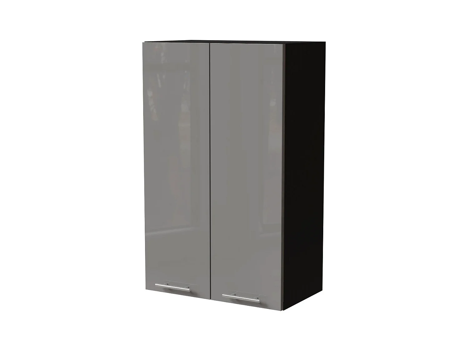 KÜCHENHÄNGESCHRANK Essen W4/60 Grau Hochglanz / Schwarz Matt 60 / 32,5 / 96cm