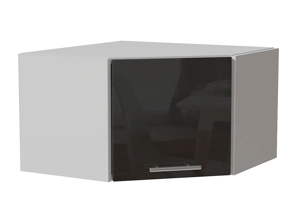 ECKHÄNGESCHRANK Essen W10/60/36 Graphit Hochglanz / Weiß Matt 60 / 60 / 36cm