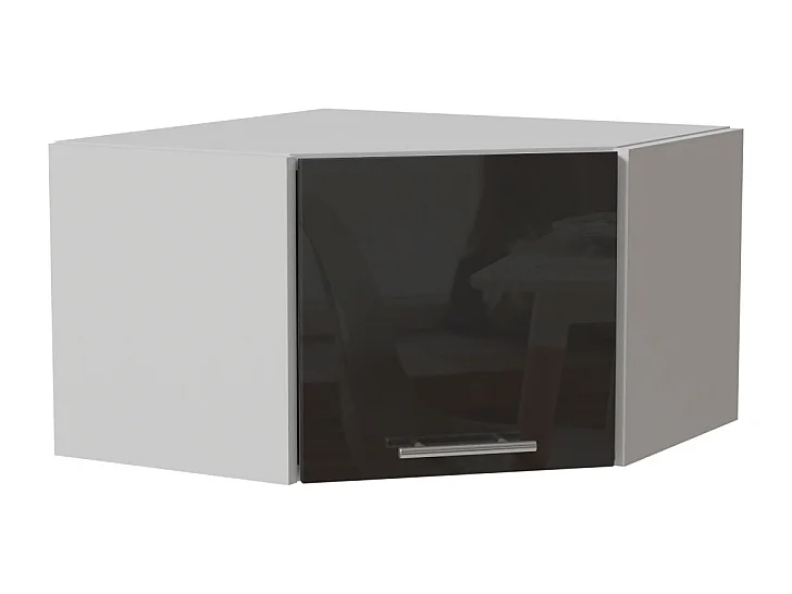 ECKHÄNGESCHRANK Essen W10/60/36 Graphit Hochglanz / Weiß Matt 60 / 60 / 36cm