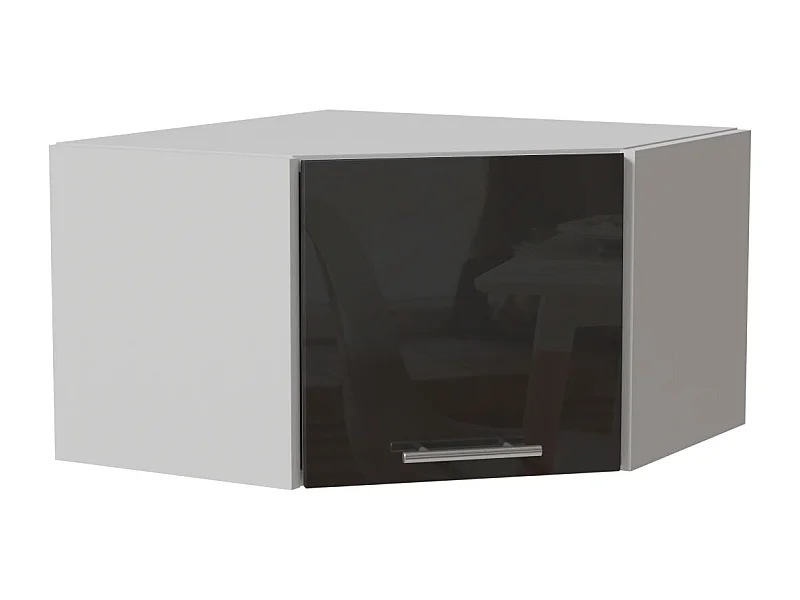 ECKHÄNGESCHRANK Essen W10/60/36 Graphit Hochglanz / Weiß Matt 60 / 60 / 36cm