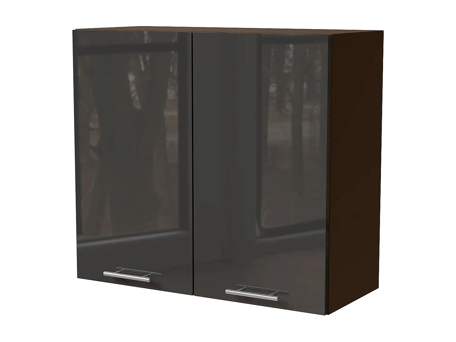 KÜCHENHÄNGESCHRANK Essen W3/80 Graphit Hochglanz / Lava Matt 80 / 32,5 / 72cm
