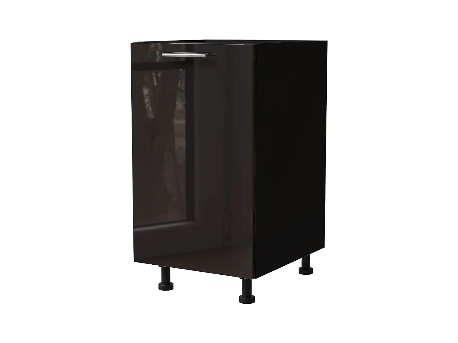 KÜCHENUNTERSCHRANK Essen D1D/45 Schwarz Hochglanz / Schwarz Matt 45 / 50 / 82cm