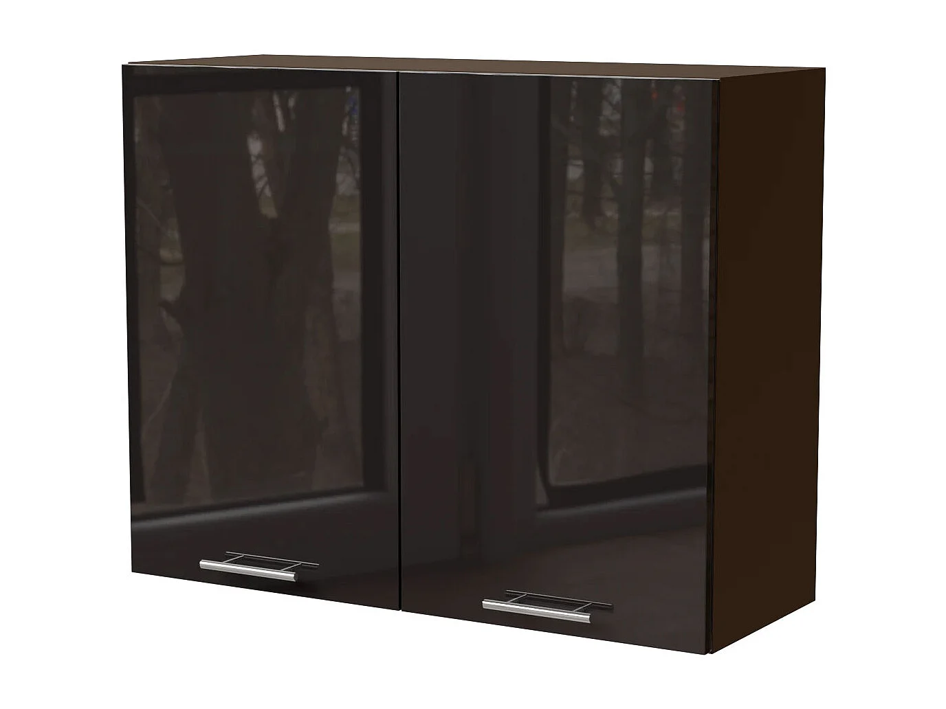 KÜCHENHÄNGESCHRANK Essen W3/90 Schwarz Hochglanz / Lava Matt 90 / 32,5 / 72cm