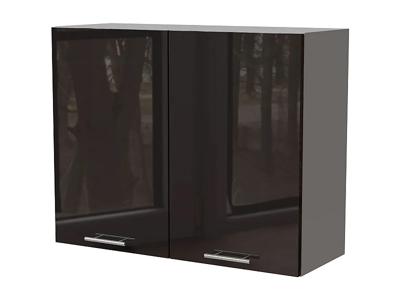 KÜCHENHÄNGESCHRANK Essen W3/90 Schwarz Hochglanz / Grau Matt 90 / 32,5 / 72cm