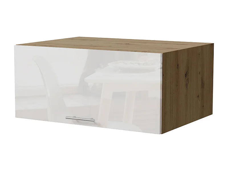 AUFSATZSCHRANK Essen W6B/80 Weiß Hochglanz / Eiche Artisan Matt 80 / 59 / 36cm