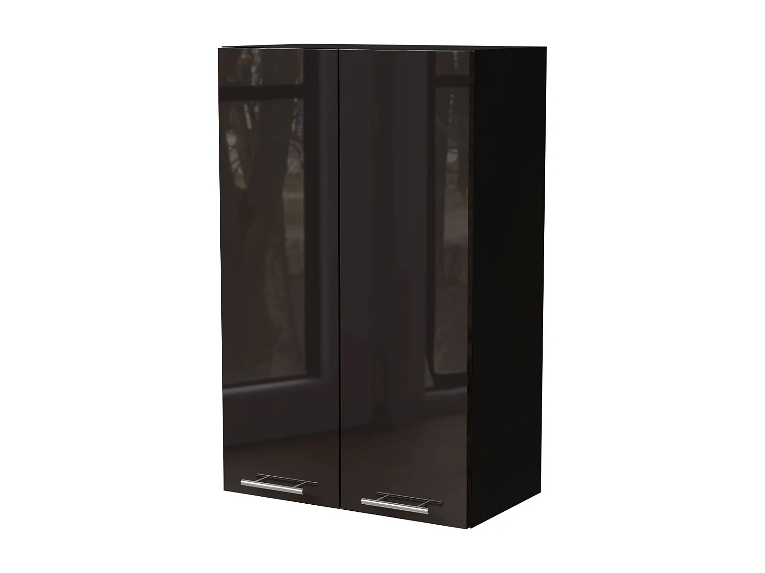 KÜCHENHÄNGESCHRANK Essen W4/60 Schwarz Hochglanz / Schwarz Matt 60 / 32,5 / 96cm