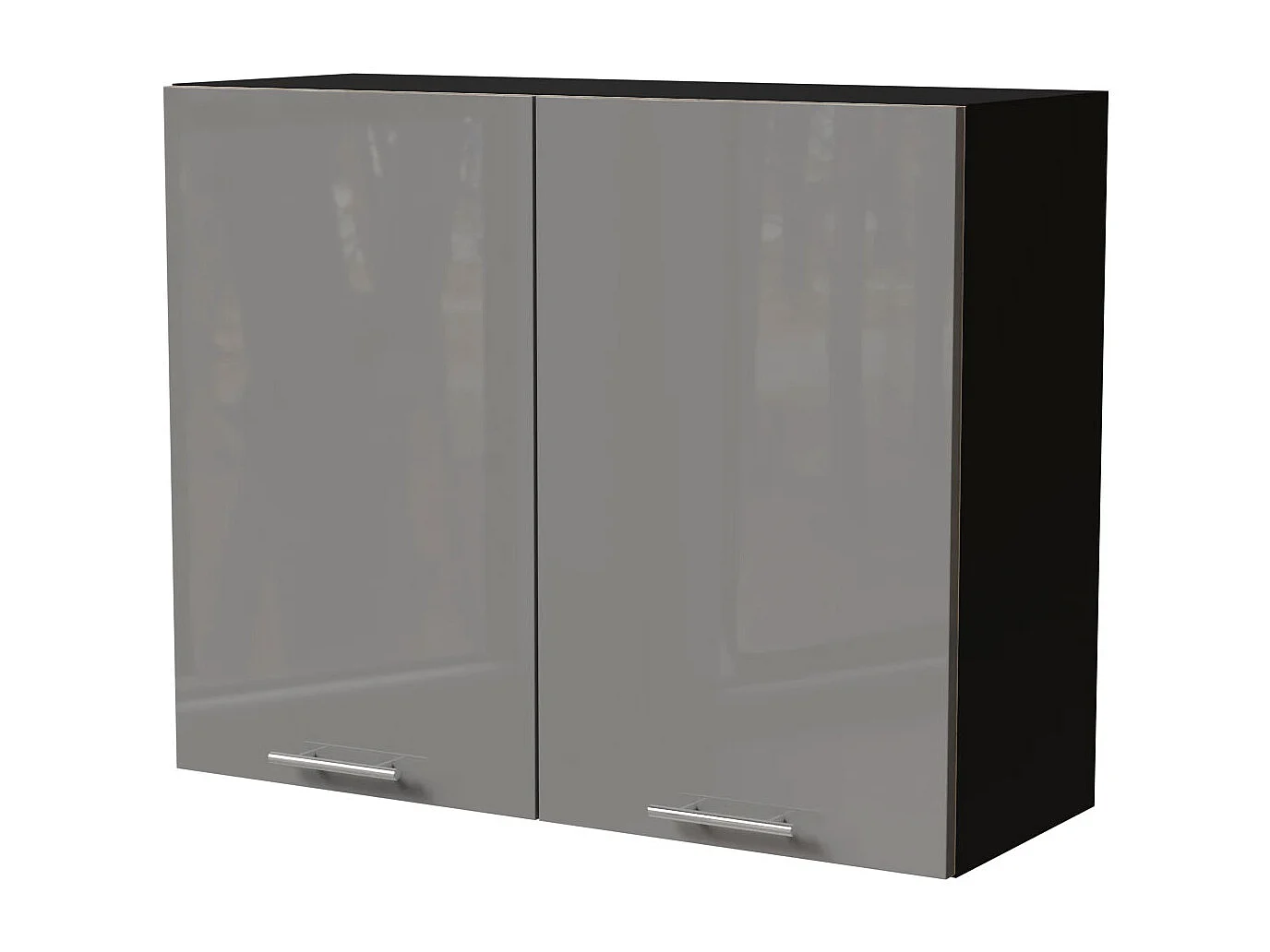 KÜCHENHÄNGESCHRANK Essen W3/90 Grau Hochglanz / Schwarz Matt 90 / 32,5 / 72cm
