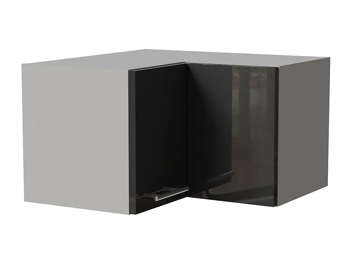 ECKHÄNGESCHRANK Essen W12/60/36 Graphit Hochglanz / Grau Matt 60 / 60 / 36cm