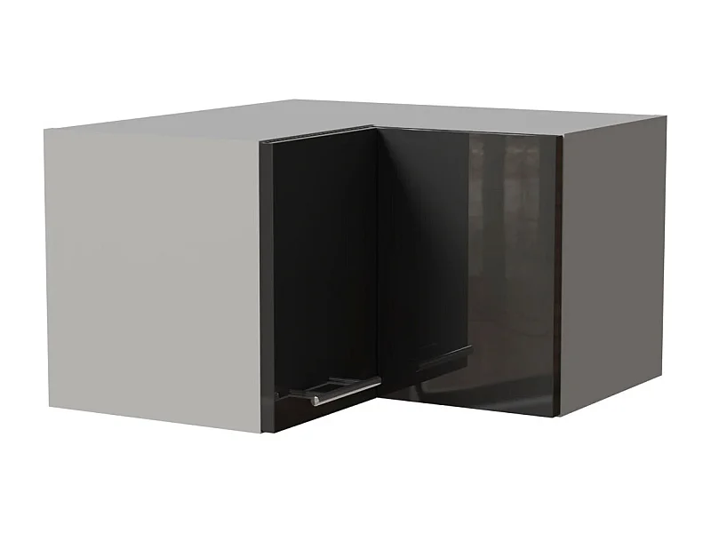ECKHÄNGESCHRANK Essen W12/60/36 Graphit Hochglanz / Grau Matt 60 / 60 / 36cm