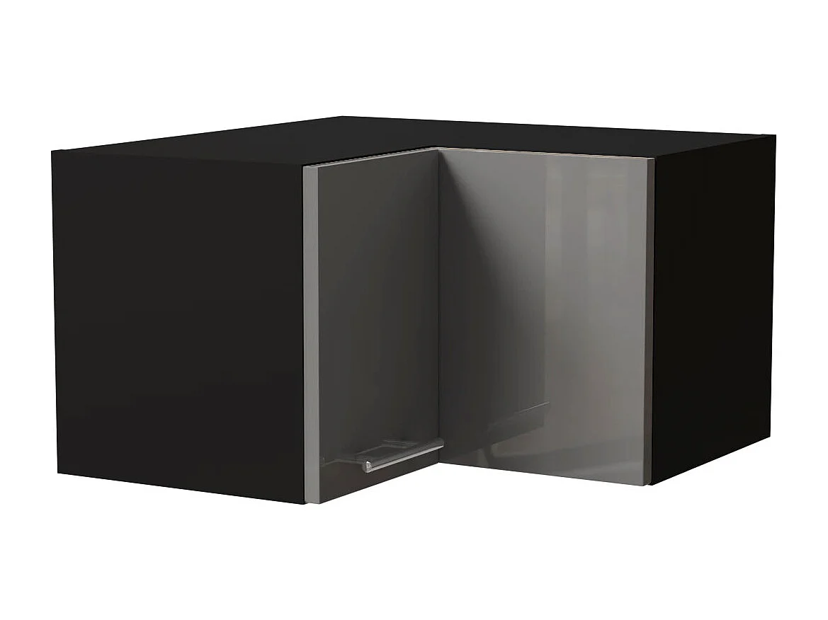 ECKHÄNGESCHRANK Essen W12/60/36 Grau Hochglanz / Schwarz Matt 60 / 60 / 36cm