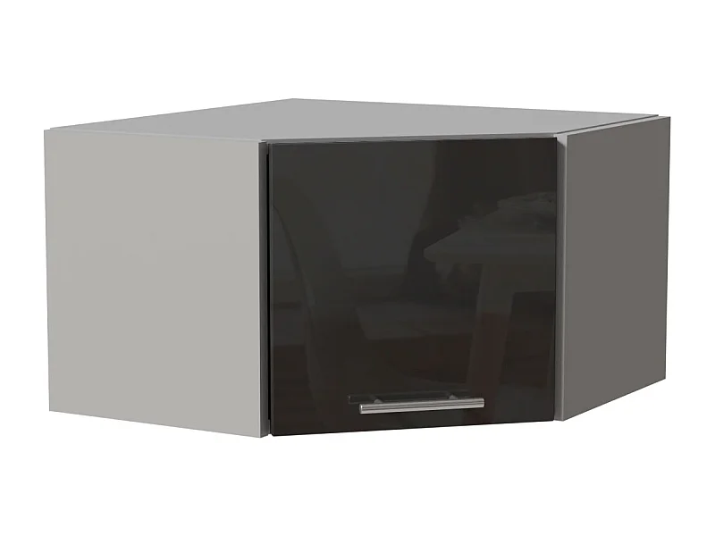 ECKHÄNGESCHRANK Essen W10/60/36 Graphit Hochglanz / Grau Matt 60 / 60 / 36cm