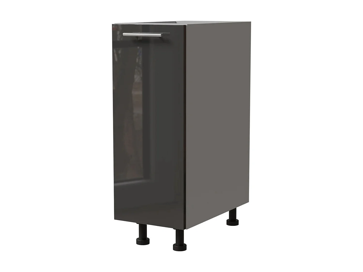 KÜCHENUNTERSCHRANK Essen D1D/30 Graphit Hochglanz / Grau Matt 30 / 50 / 82cm