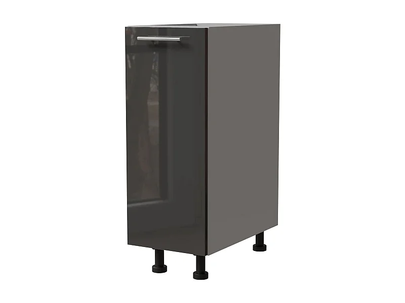 KÜCHENUNTERSCHRANK Essen D1D/30 Graphit Hochglanz / Grau Matt 30 / 50 / 82cm