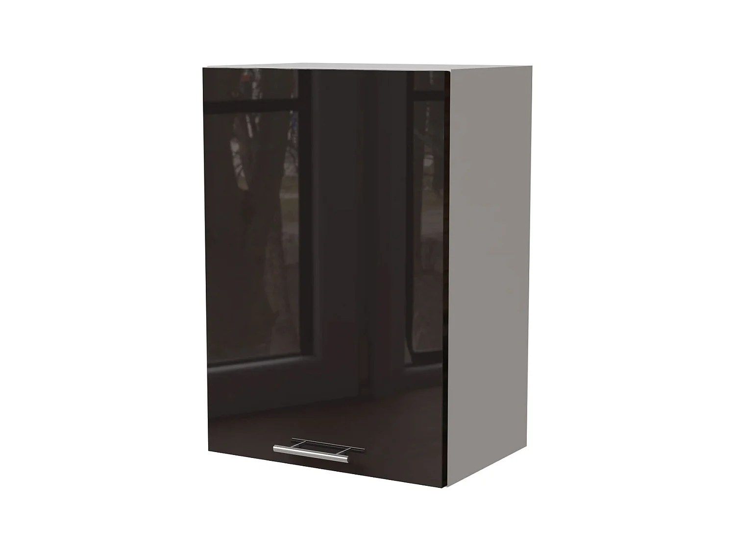 KÜCHENHÄNGESCHRANK Essen W2/50 Schwarz Hochglanz / Weiß Matt 50 / 32,5 / 72cm