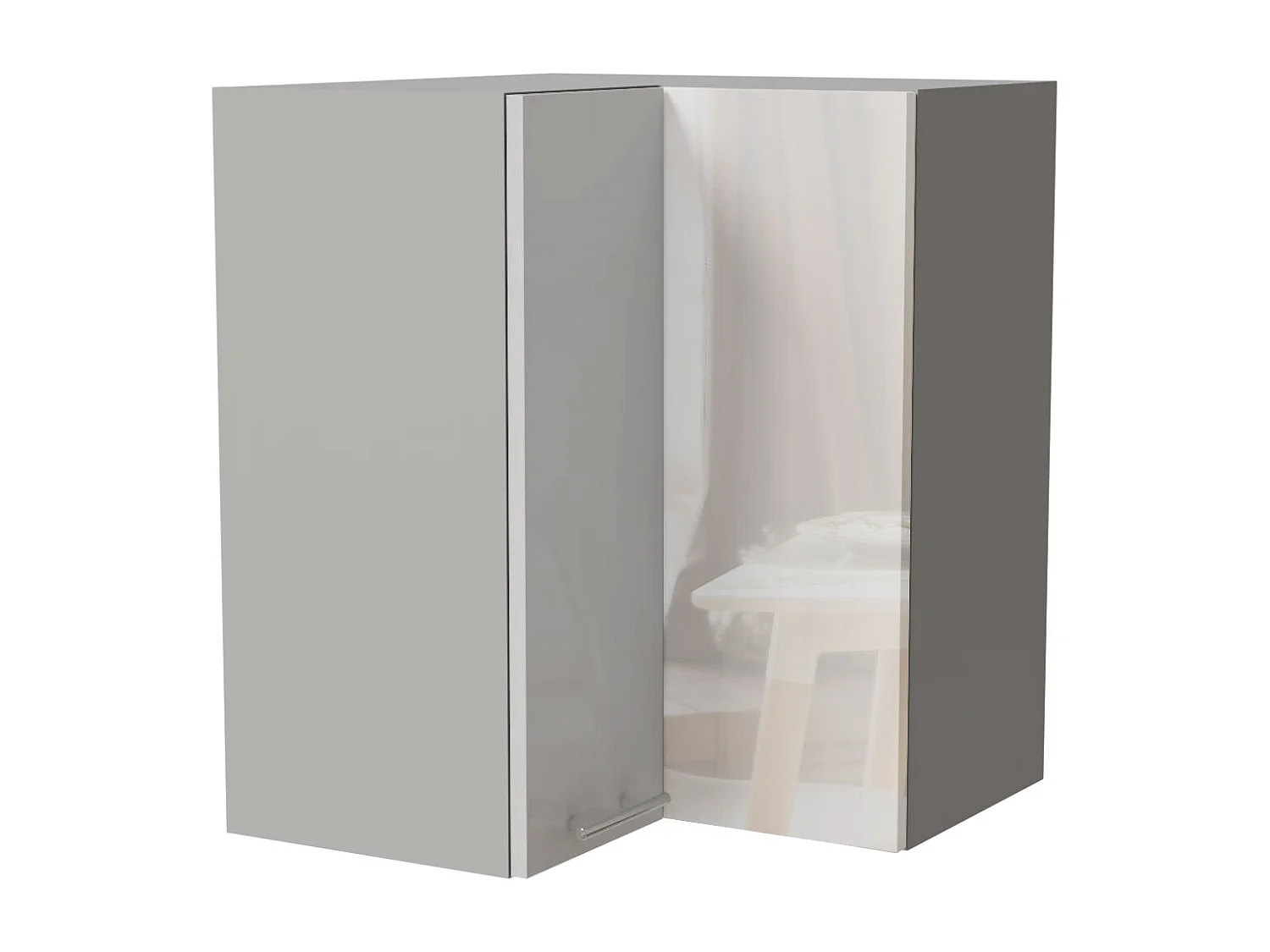 ECKHÄNGESCHRANK Essen W12/60 Weiß Hochglanz / Grau Matt 60 / 60 / 72cm