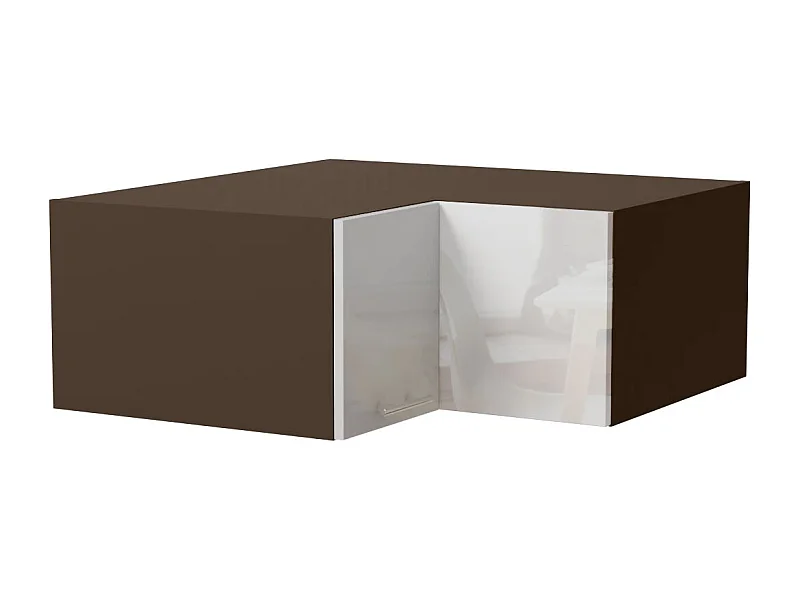 ECK-AUFSATZSCHRANK Essen W14/90/36 Weiß Hochglanz / Lava Matt 90 / 90 / 36cm