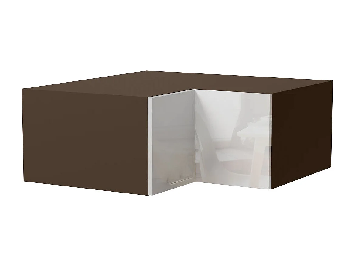 ECK-AUFSATZSCHRANK Essen W14/90/36 Weiß Hochglanz / Lava Matt 90 / 90 / 36cm