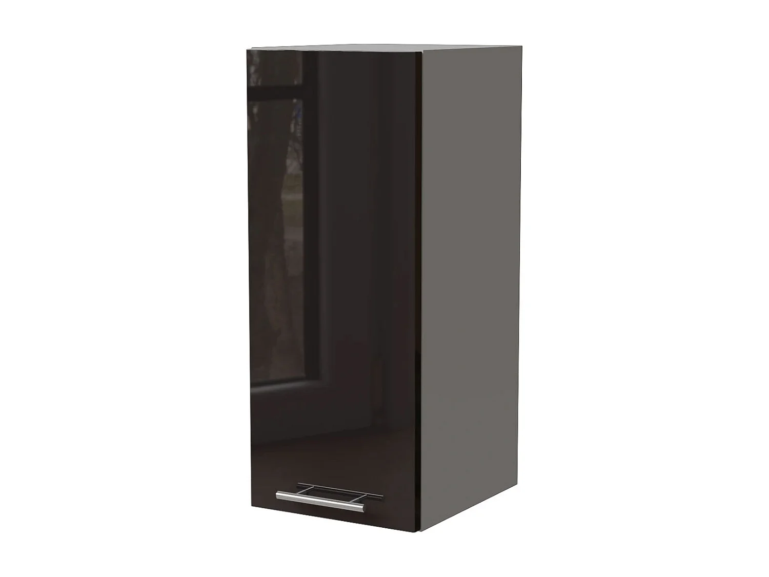 KÜCHENHÄNGESCHRANK Essen W2/30 Schwarz Hochglanz / Grau Matt 30 / 32,5 / 72cm