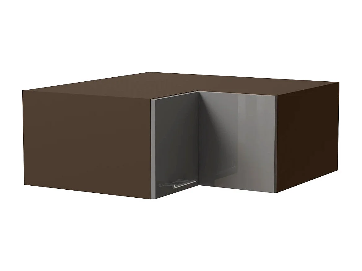 ECK-AUFSATZSCHRANK Essen W14/90/36 Grau Hochglanz / Lava Matt 90 / 90 / 36cm